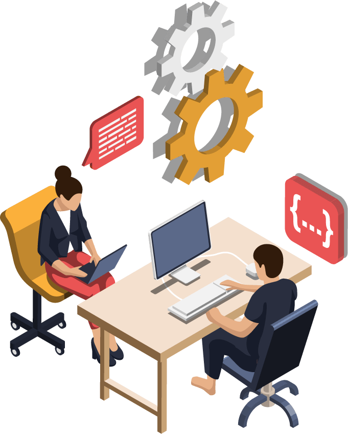 スタッフがコーディングをしているイメージ